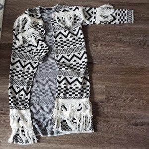 Fashion To Figure Geometric Fringe Cardigan SIZE 0